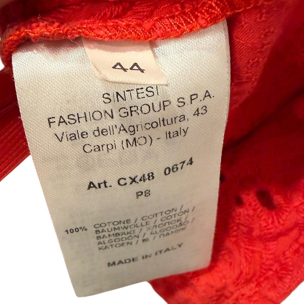 Anna Rachele Red Eyelet Lace Peplum Top Ruffle Sleeveless M/L Vintage Cottage - Picture 3 of 7